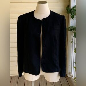 Courtney Rhodes 100% Wool Crepe Blazer Suit Jacket Black Euro 40 (about US 10 )